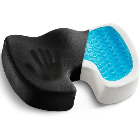Car Seat Cushion Tailbone Relief Office Chair Back Sciatica Support Pad Vehicle Truck Long Time Seating Black