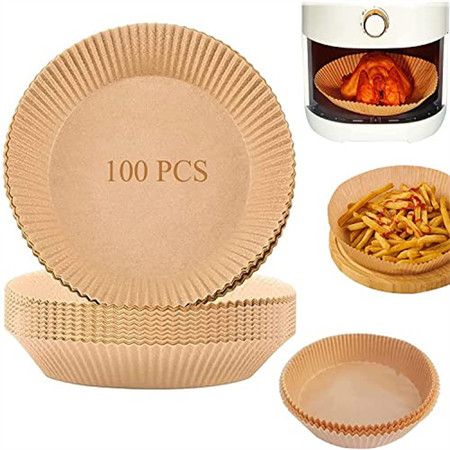 Air Fryer Reusable Liner (8-inch), FGSAEOR Oven Insert Silicone Bowl,  Replacement of Parchment Paper Liners, Non Stick Basket for Baking Cooking