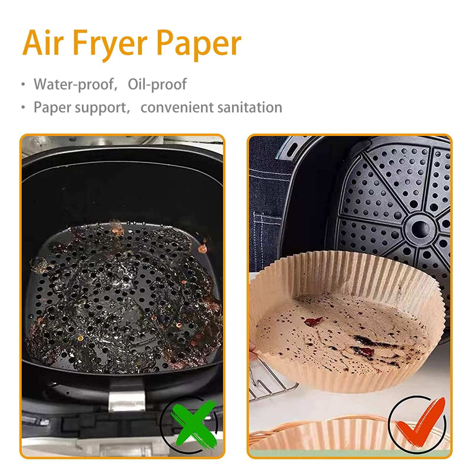 100pcs 20x4.5cm Air Fryer Disposable Paper Liner NonStick Air Fryer Paper Liners,Baking Paper