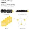 Replacement Parts Compatible with Roomba - 700 Series 9-Piece Spare Part Accessories Kit with 4 Filters, 3 Side Brushes, Extractor
