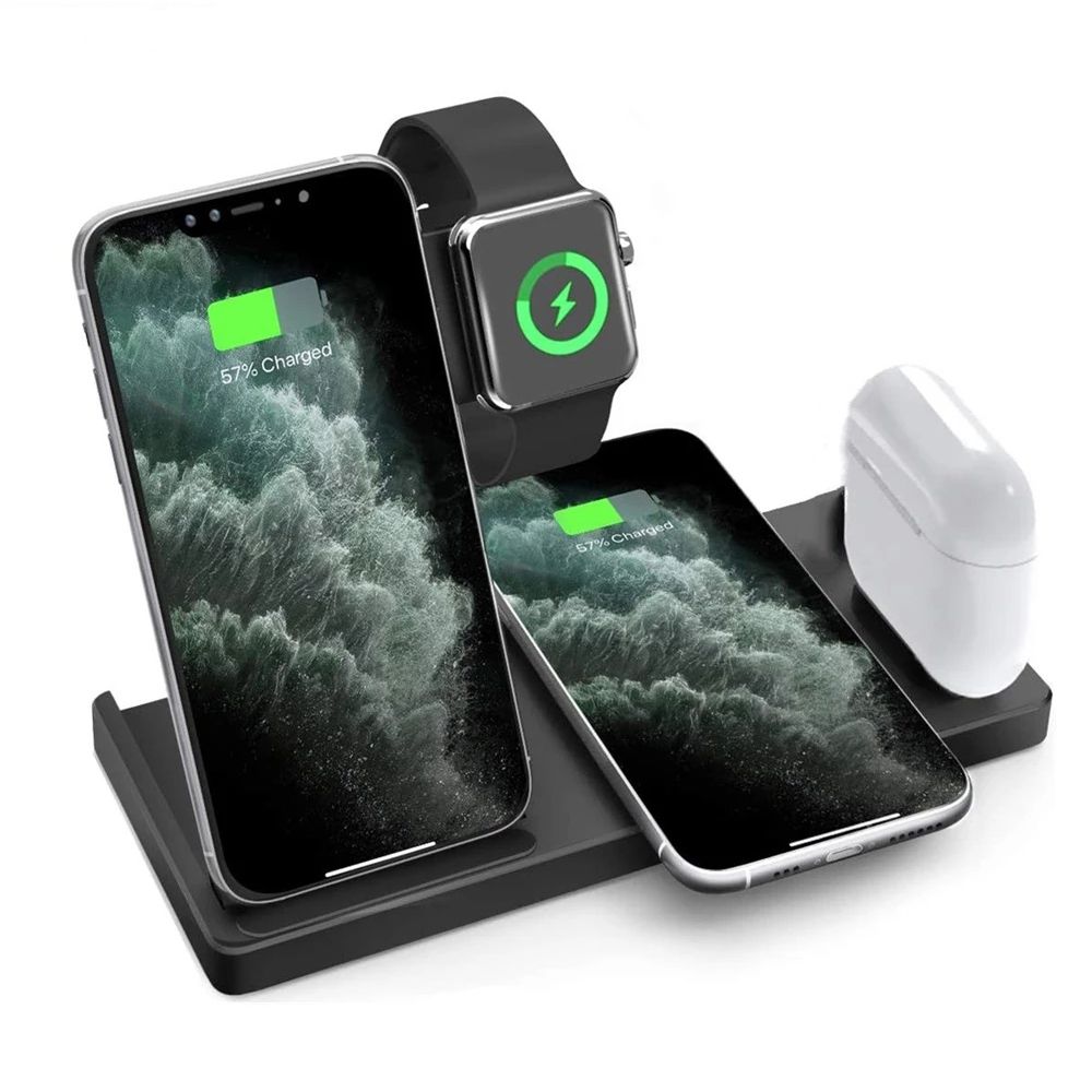 15w fast wireless charger 4 in 1 qi charging dock station for iphone