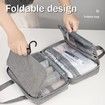 Toiletry Bag Travel Bag Organizer,4 Sections Water-resistant Cosmetic Bag Makeup Bag with Hanging Hook Grey