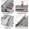 Toiletry Bag Travel Bag Organizer,4 Sections Water-resistant Cosmetic Bag Makeup Bag with Hanging Hook Grey