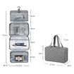 Toiletry Bag Travel Bag Organizer,4 Sections Water-resistant Cosmetic Bag Makeup Bag with Hanging Hook Grey