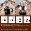 Pour Over Coffee filter with Stand,Paperless Pour Over Coffee Dripper Manual Reusable Stainless Steel Cone Filter 1 to 2 Cups