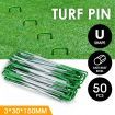 Artificial Grass Lawn Garden Tent Fence Nails Pins Pegs Fixers Stakes 50PCS Metal U Shape 3mm Thick