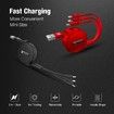 3 in 1 Charging Cable, Winding Lightning Cable,Micro/Type C, 47.2 inches (120 cm), Black