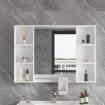 Bathroom Mirrored Cabinet Wall Storage Medicine Shaving Organiser with Door Shelves White 90x12x65cm