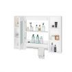 Bathroom Mirrored Cabinet Wall Storage Medicine Shaving Organiser with Door Shelves White 90x12x65cm