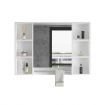 Bathroom Mirrored Cabinet Wall Storage Medicine Shaving Organiser with Door Shelves White 90x12x65cm