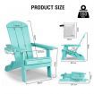 Neader Reclining Chair Adirondack Occasional Foldable Outdoor Lounging Furniture Green