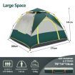 OGL 3 Person Tent Beach Camping Instant Pop Up Shelter Family Sun Shade 215x200x141cm Green White