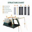 6 Person 2 Room Tent Camping Shelter Beach Sun Shade Family 325X215X185CM Green White