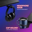 Large Gaming Desk Computer Home Office Writing Racer Table with RGB LED Lights Carbon fibre Tabletop 140cm