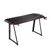 Large Gaming Desk Computer Home Office Writing Racer Table with RGB LED Lights Carbon fibre Tabletop 140cm