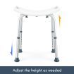 Adjustable Shower Chair Seat Bath Stool Bench with Assist Grab Bar Aid for Elderly Disabled
