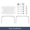Adjustable Shower Chair Seat Bath Stool Bench with Assist Grab Bar Aid for Elderly Disabled