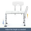 Adjustable Shower Chair Bath Seat Stool Medical Tub Transfer Bench with Armrest Backrest Elderly Disability Mobility Aid