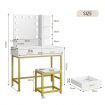 Maxkon Dressing Table Vanity Makeup Desk 10 LED Lighted Mirror with Stool 2 Drawers Shelves White