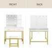 Maxkon Dressing Table Vanity Makeup Desk 10 LED Lighted Mirror with Stool 2 Drawers Shelves White