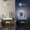 Maxkon Dressing Table Vanity Makeup Desk 10 LED Lighted Mirror with Stool 2 Drawers Shelves White