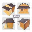 Petscene Dog Kennel XXL Wooden Pet House with Door Porch Raised Floor Plastic Curtains