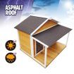 Petscene Dog Kennel XXL Wooden Pet House with 2 Doors 2 Living Rooms Porch Curtains Raised Floor