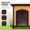 Petscene Dog Kennel Wooden Pet House with Lift Up Roof Door Plastic Curtains Extra Large