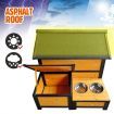 Petscene Dog Kennel Wooden Large Pet House with Door Storage Box Food Bowls