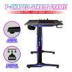 100CM Gaming Desk Computer Home Office Writing Racer Table with RGB LED Carbon fibre Tabletop Black