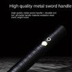 Metal fight handle 8-color metal laser sword two-in-one kids rechargeable lightsaber vocal and bright sword toy Black (2Pack Mode)