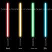 Metal fight handle 8-color metal laser sword two-in-one kids rechargeable lightsaber vocal and bright sword toy Black (2Pack Mode)