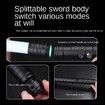 Metal fight handle 8-color metal laser sword two-in-one kids rechargeable lightsaber vocal and bright sword toy Black (2Pack Mode)