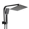 Rain Shower Head Set Black Square Brass Taps Mixer Handheld High Pressure 10"