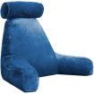 Husband Pillow Bed Reading Cushion Backrest Detachable Neck Roll Shredded Memory Foam Navy Blue
