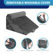 Bed Wedge Pillow Set Triangle Cushion Memory Foam Head and Back Support Adjustable Gray