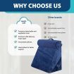 Wedge Pillow Set Triangle Memory Foam Bed Cushion Back and Head Support Adjustable Navy Blue