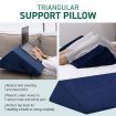 4 Pcs Wedge Pillow Set Bed Cushion Memory Foam Head and Back Support Adjustable Navy Blue