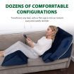 4 Pcs Wedge Pillow Set Bed Cushion Memory Foam Head and Back Support Adjustable Navy Blue