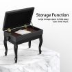 Melodic Piano Stool Adjustable Wood Chair Keyboard Bench with Storage Bent Leg Black