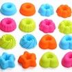 24 Pieces Silicone Donut Cups Non-Stick Muffin Pans Reusable Baking Cups Easy Clean Baking Pans for Oven