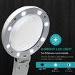 Magnifying Glass with 8 LED Lights, Hands Free Magnifying Glass, Double Magnification Lens, Bright and Soft Light Settings, Ideal for Reading Books, Jewelry, Coins, Crafts and Hobbies