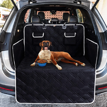 SUV Cargo Waterproof Pet Cargo Cover Washable Dog Trunk Cargo Protector 2 Pockets Dog Seat Cover Mat 103x185cm