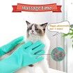 Pet Grooming Silicone Gloves for Cat Dog Bathing Brush with Long Bristles, Heat Resistant Silicone Pet Hair Removal Gloves Green