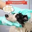 Pet Grooming Silicone Gloves for Cat Dog Bathing Brush with Long Bristles, Heat Resistant Silicone Pet Hair Removal Gloves Green