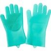 Pet Grooming Silicone Gloves for Cat Dog Bathing Brush with Long Bristles, Heat Resistant Silicone Pet Hair Removal Gloves Green