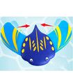 Stingray Underwater Glider Swimming Pool Toy Self Propelled Adjustable Fins Mini Stingray Underwater Gliders (1pack)