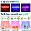 2 Strips Grow Light Four Heads Growing lamp Full Spectrum Dimmable Levels Led Plant Lamp with Red Blue Lights