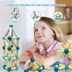 64Pcs Magnetic Balls and Rods Building Sticks Blocks Set Vibrant Colors Different Sizes Curved Shapes Children Educational Stacking STEM Magnet Toys