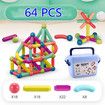 64Pcs Magnetic Balls and Rods Building Sticks Blocks Set Vibrant Colors Different Sizes Curved Shapes Children Educational Stacking STEM Magnet Toys